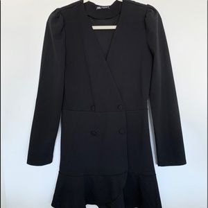 Zara Blazer Dress with Ruffle Hem